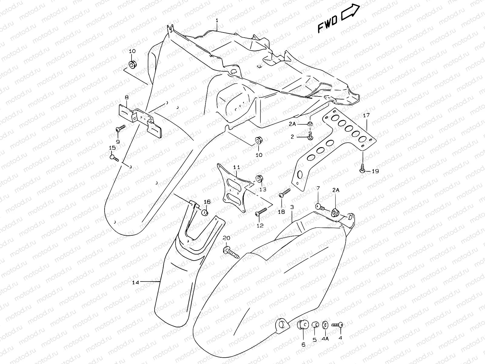 37 - REAR FENDER (MODEL V/W/X)