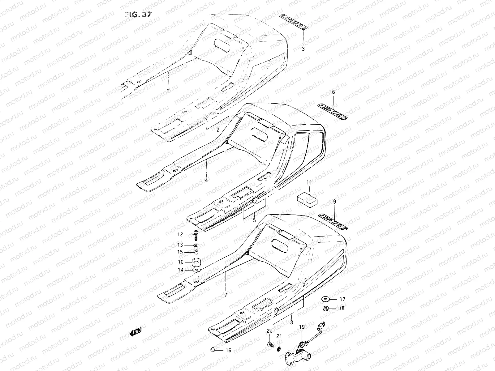 37 - SEAT TAIL COVER (GSX400EE/EF/EG)