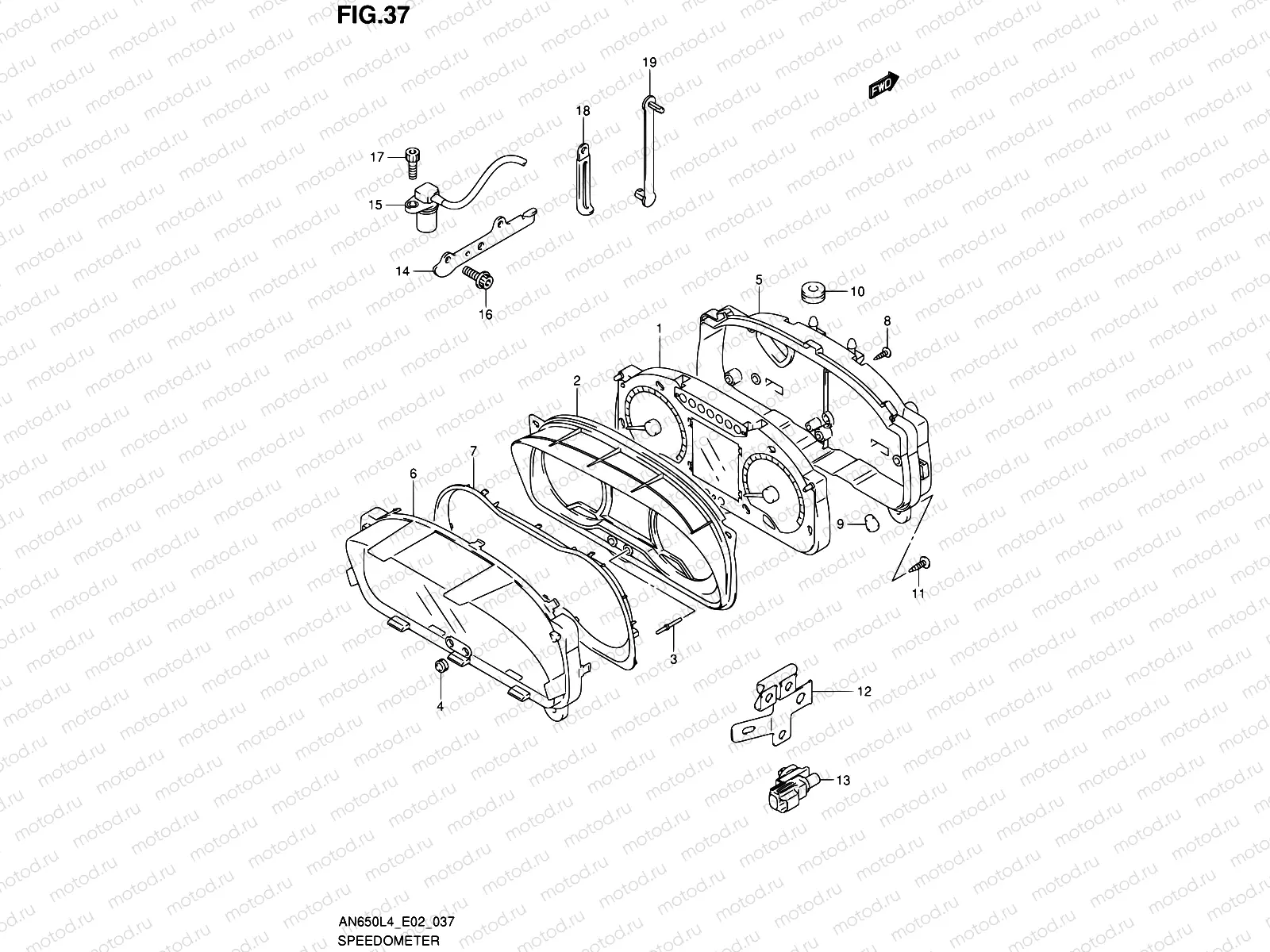 37 - SPEEDOMETER (AN650L4 E19)