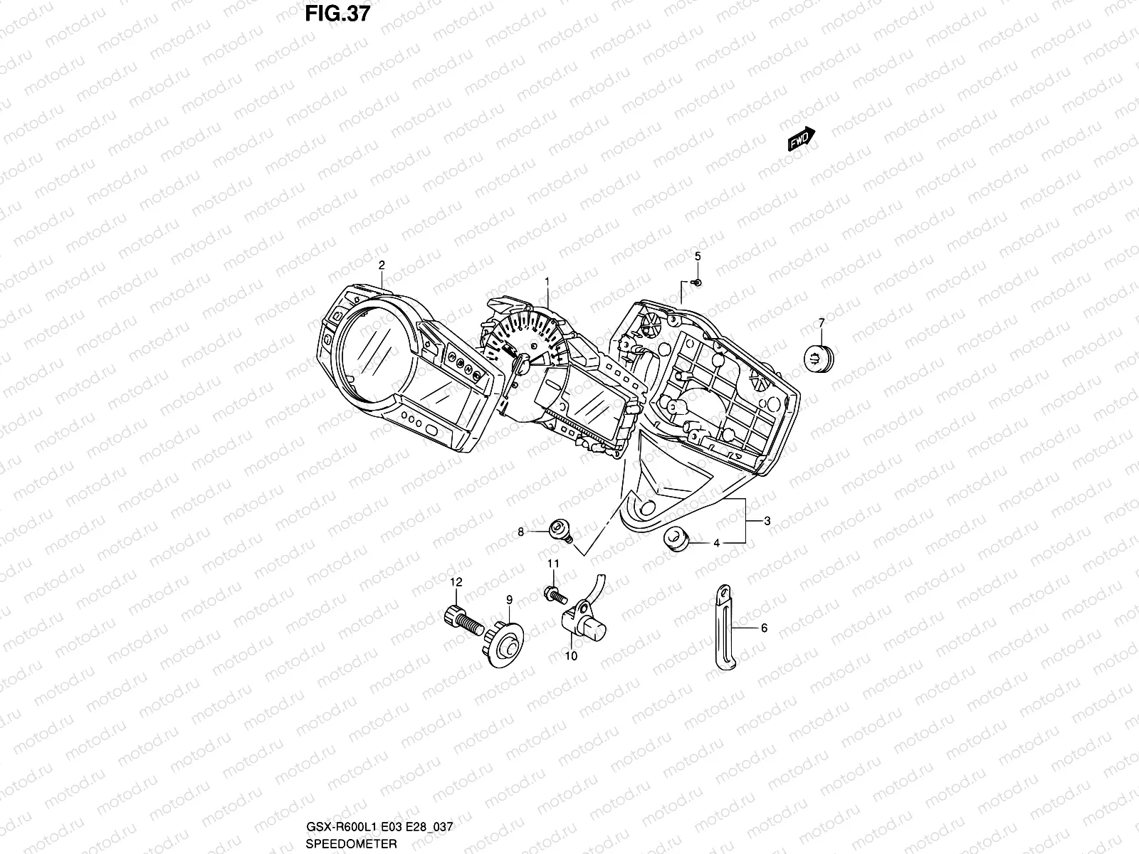 37 - SPEEDOMETER (GSX-R600L1 E33)