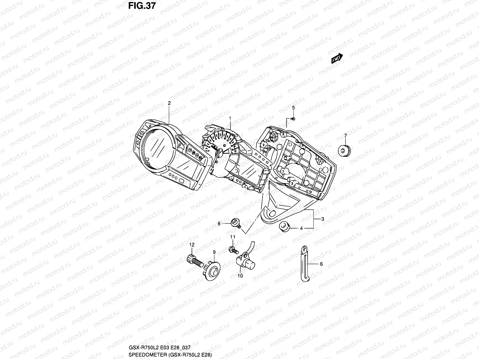 37 - SPEEDOMETER (GSX-R750L2 E28)