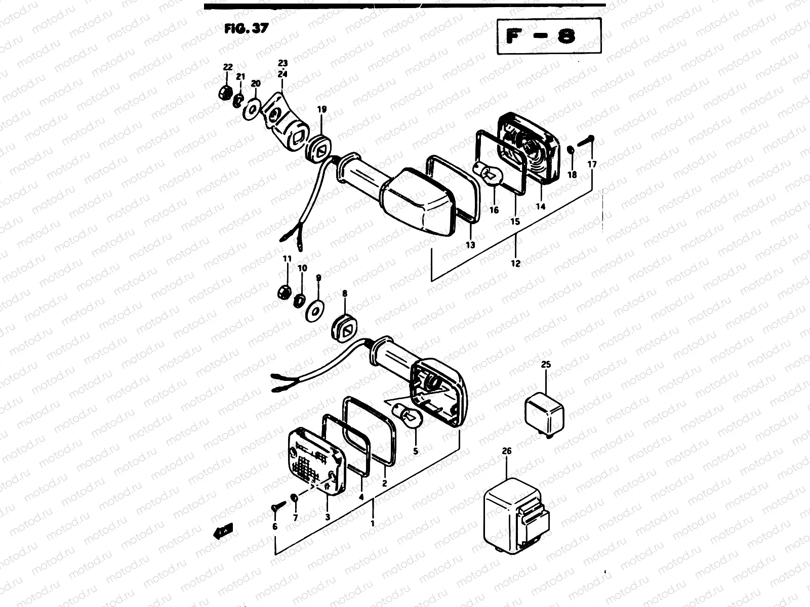 37 - TURN SIGNAL LAMP (E18, E22, E26)