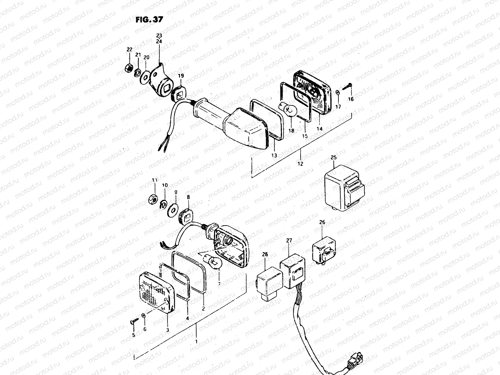 37 - TURN SIGNAL LAMP (E22, E25)