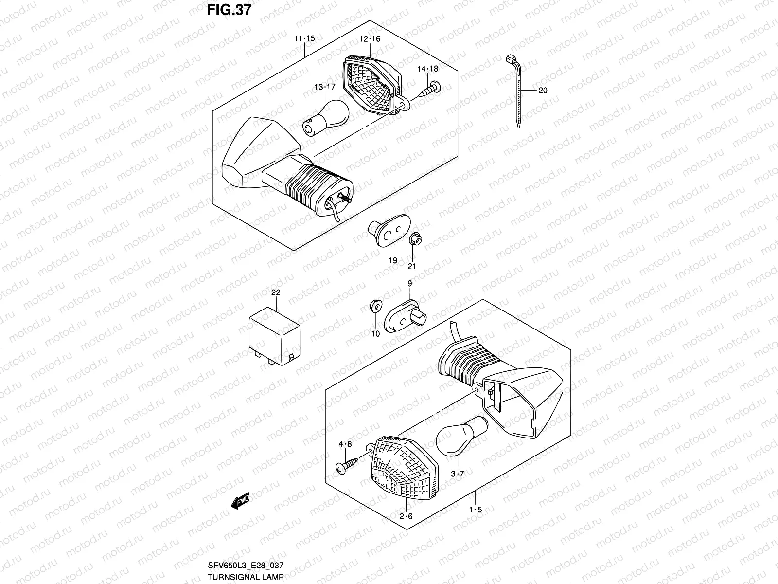 37 - TURNSIGNAL LAMP (SFV650AL3 E28)