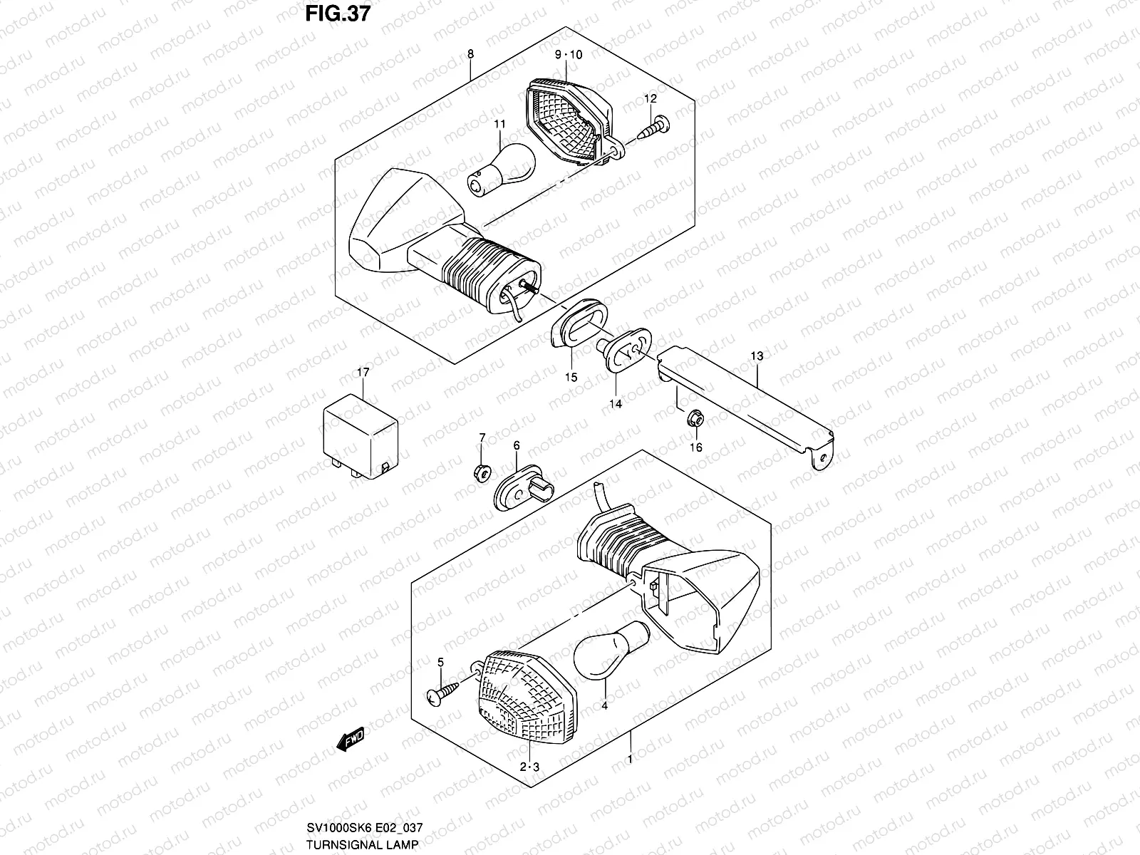 37 - TURNSIGNAL LAMP (SV1000/U1/U2)
