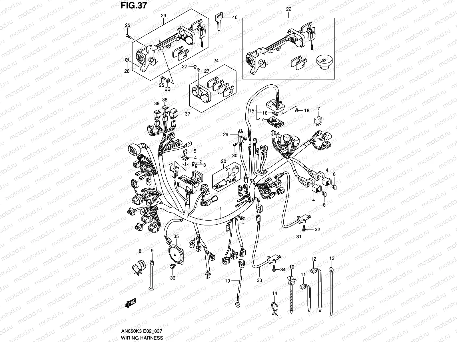 37 - WIRING HARNESS (AN650K3/LK3)
