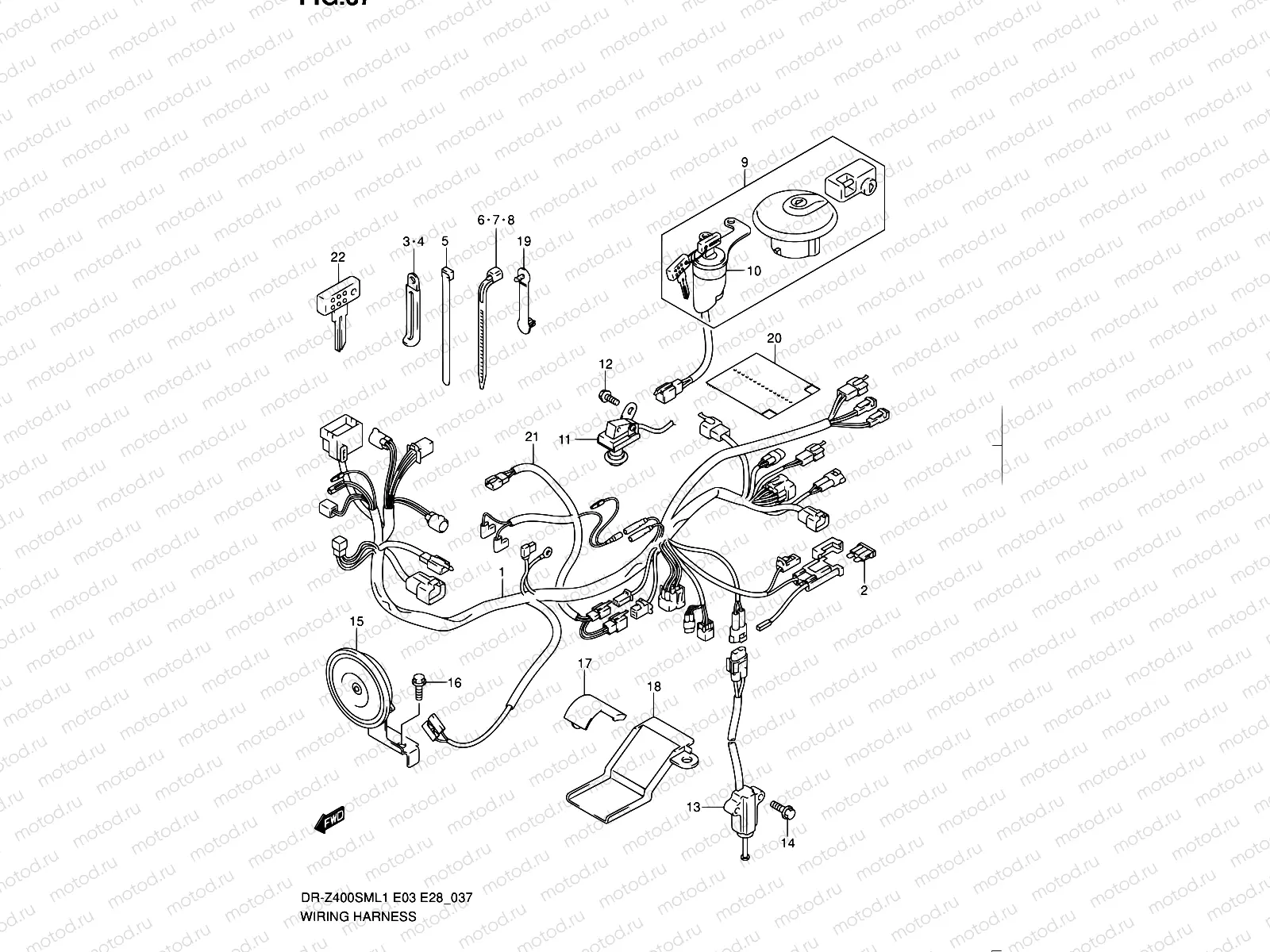 37 - WIRING HARNESS (DR-Z400SML1 E33)
