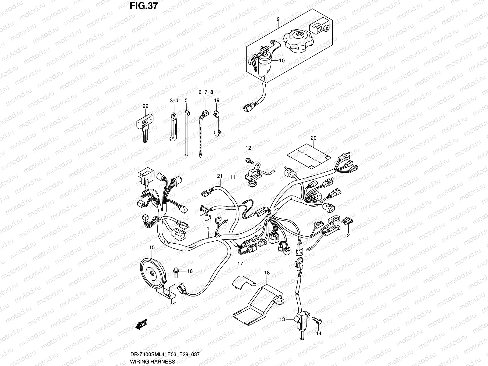 37 - WIRING HARNESS (DR-Z400SML4 E33)