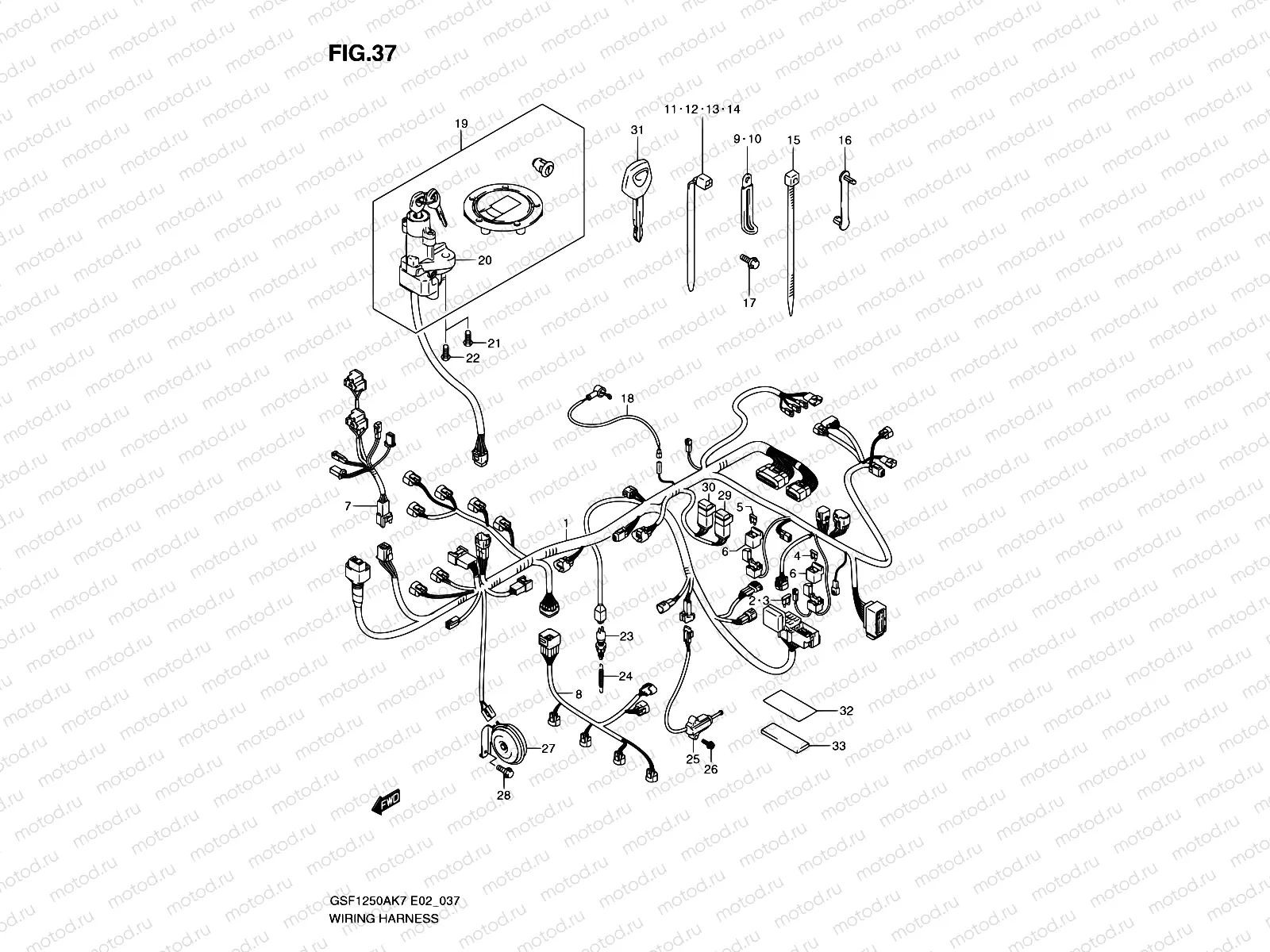 37 - WIRING HARNESS (GSF1250SAK7/SAK8/SAK9/SAZK9/SAL0)