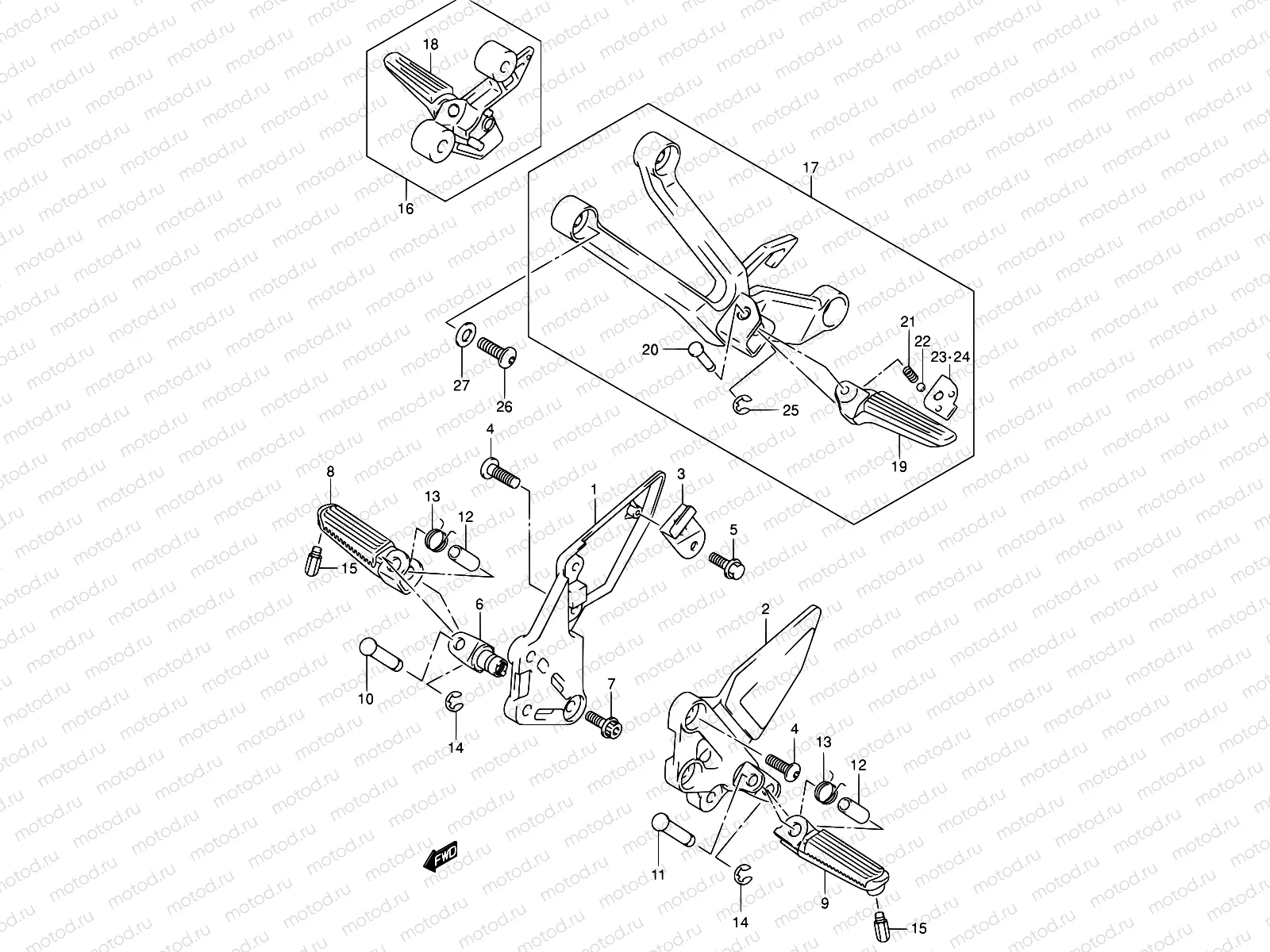 37A - FOOTREST (SV1000/U1/U2K3)
