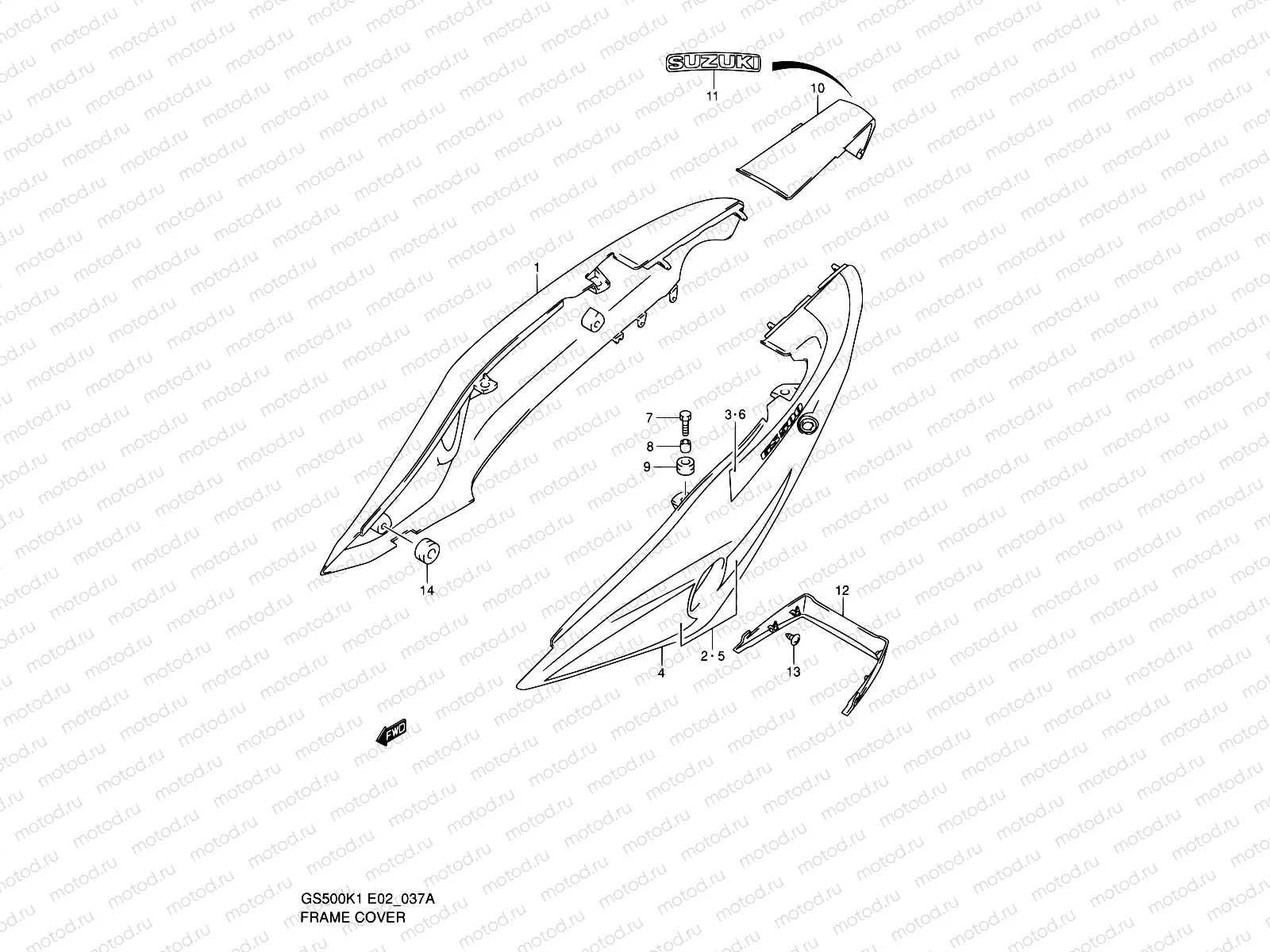 37A - FRAME COVER (MODEL K2)