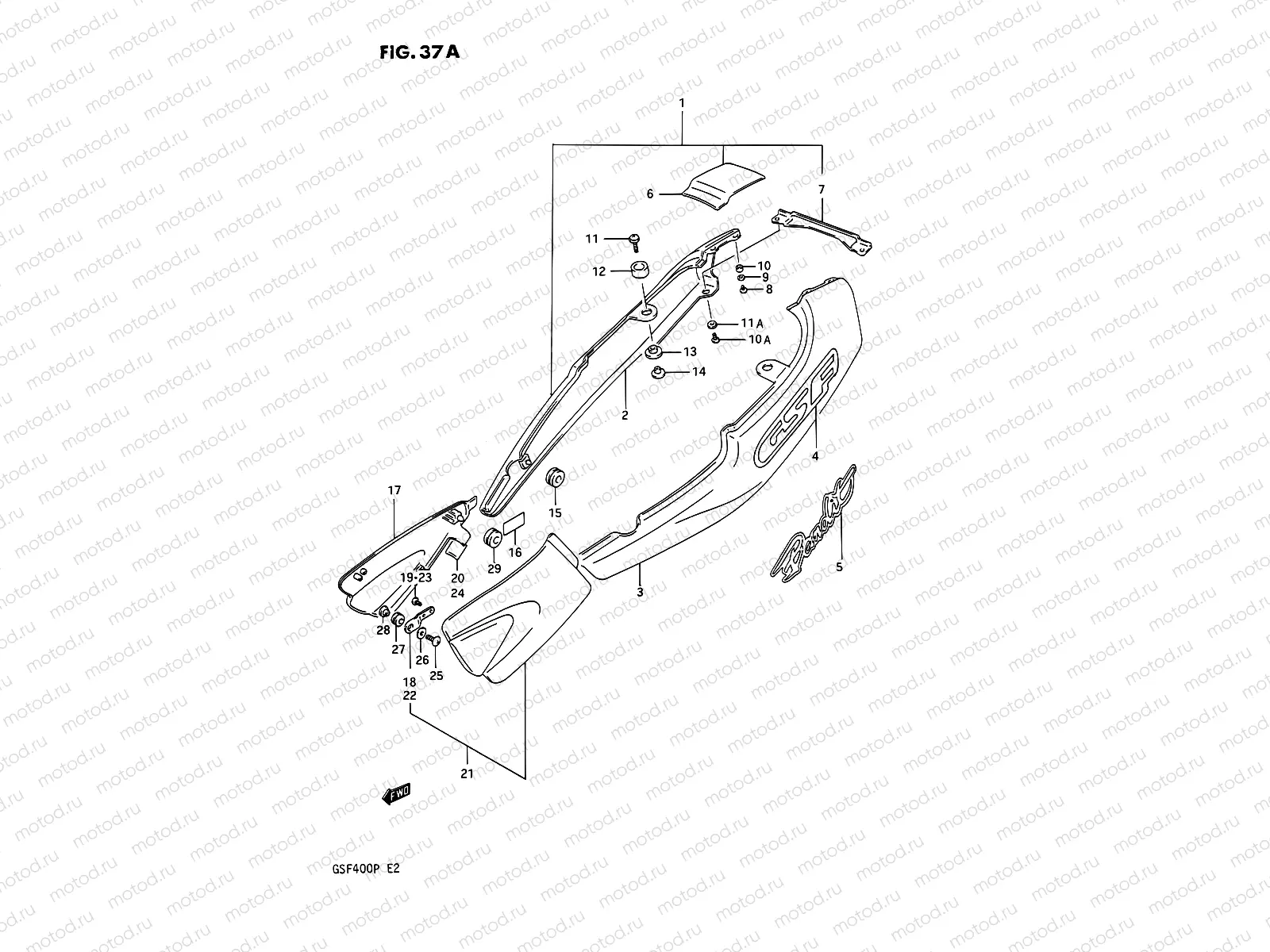 37A - FRAME COVER (MODEL N/P)