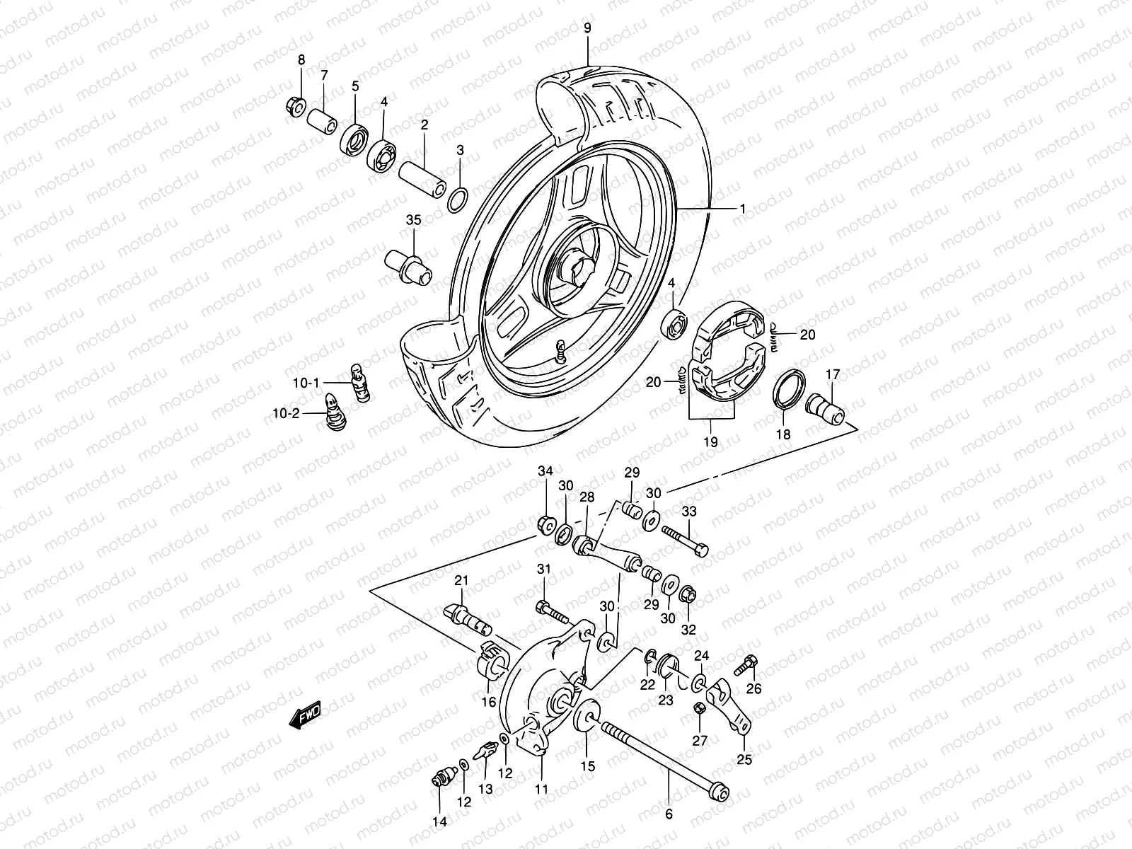 37A - FRONT WHEEL (AE50RP/RR/RS/RT/RV)