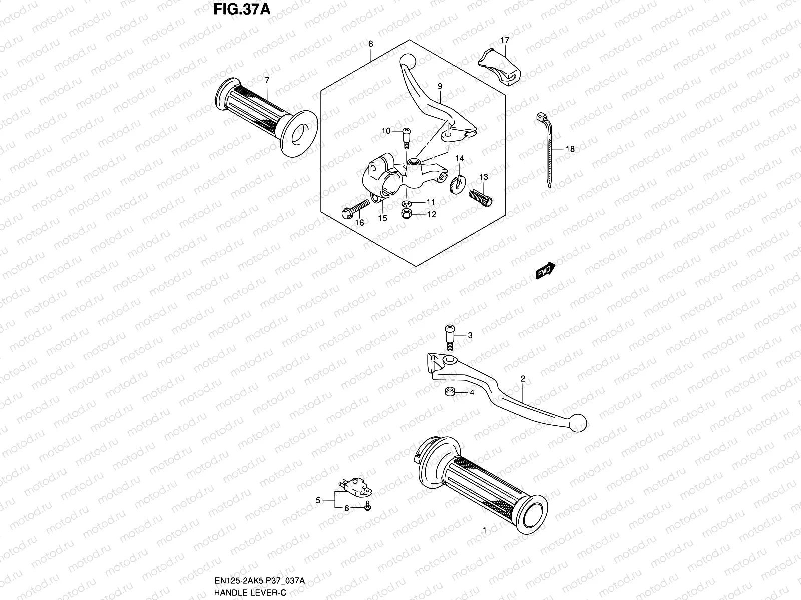 37A - HANDLE LEVER (MODEL K7/K8)