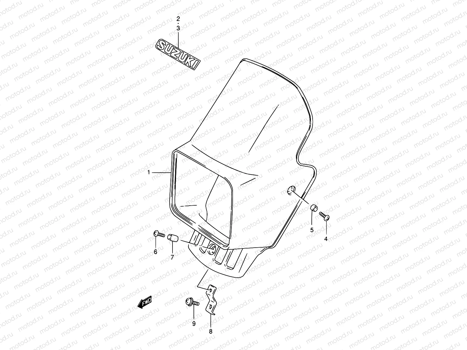 37A - HEADLAMP COVER (MODEL V/W/X)