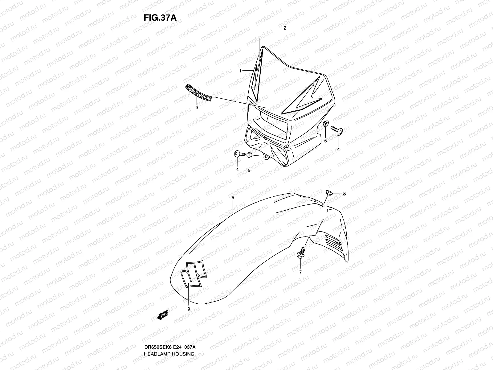 37A - HEADLAMP HOUSING (MODEL K9/L0)