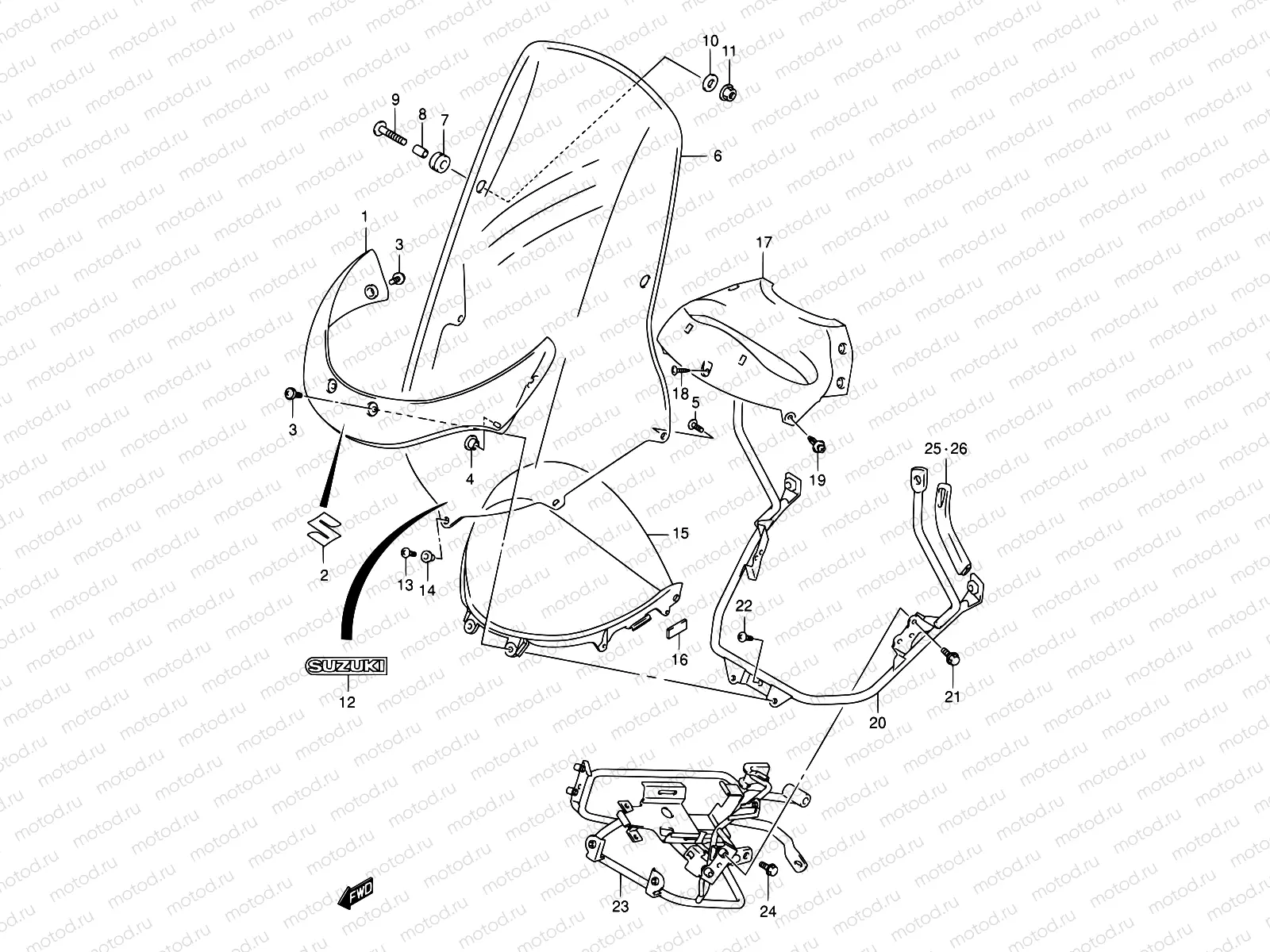 37A - METER VISOR (MODEL Y/K1)