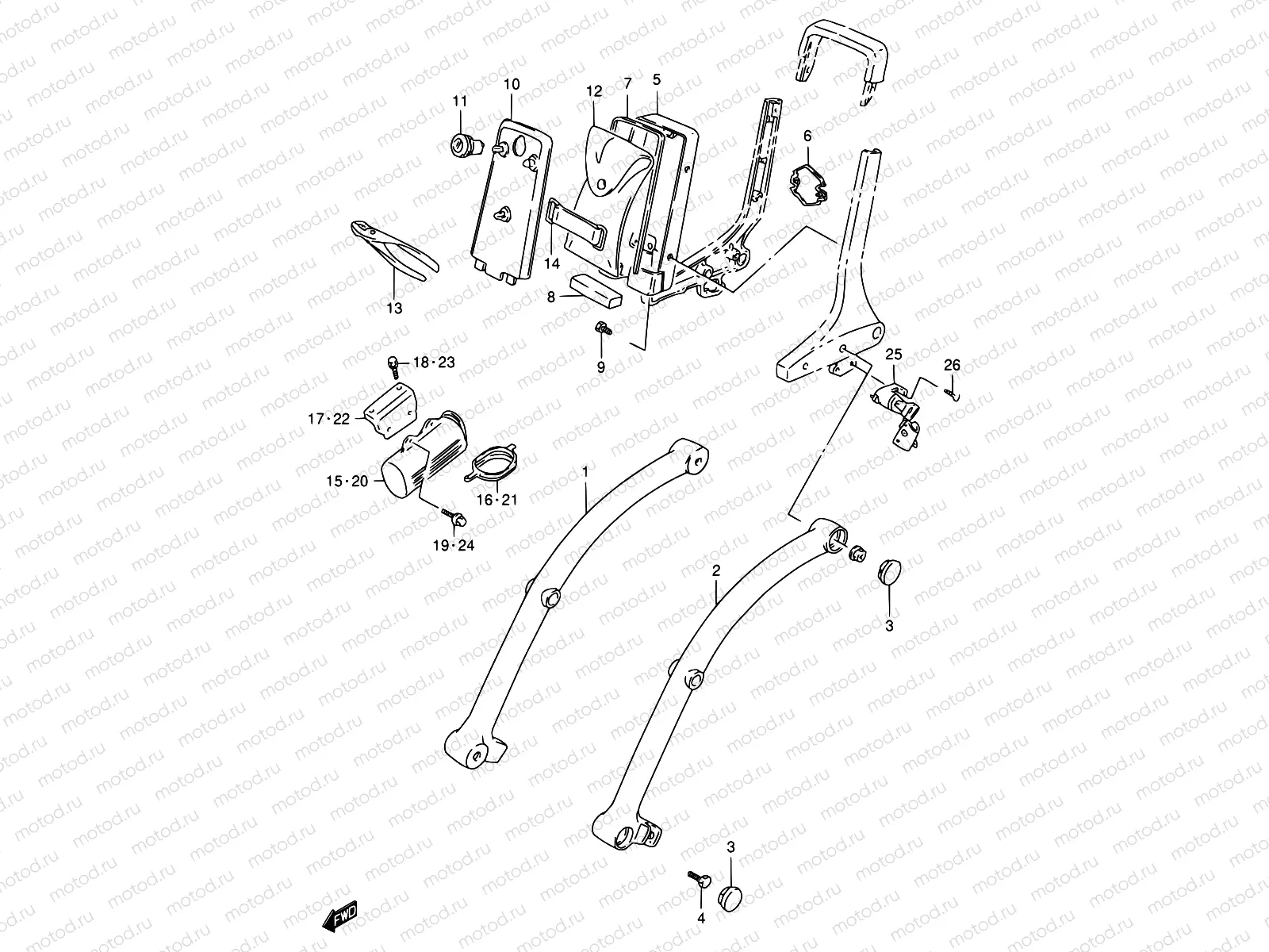 37A - PILLION RIDER HANDLE (MODEL T/V)