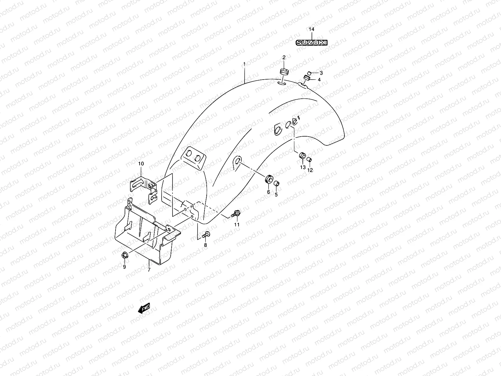 37A - REAR FENDER (MODEL K2/K3/K4)