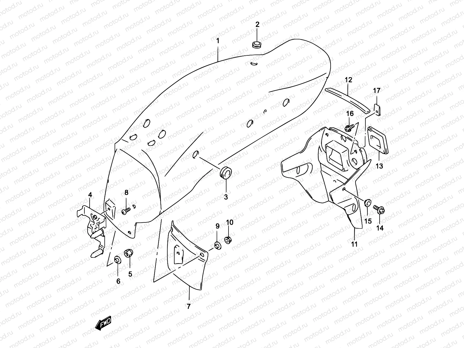 37A - REAR FENDER (MODEL K3)