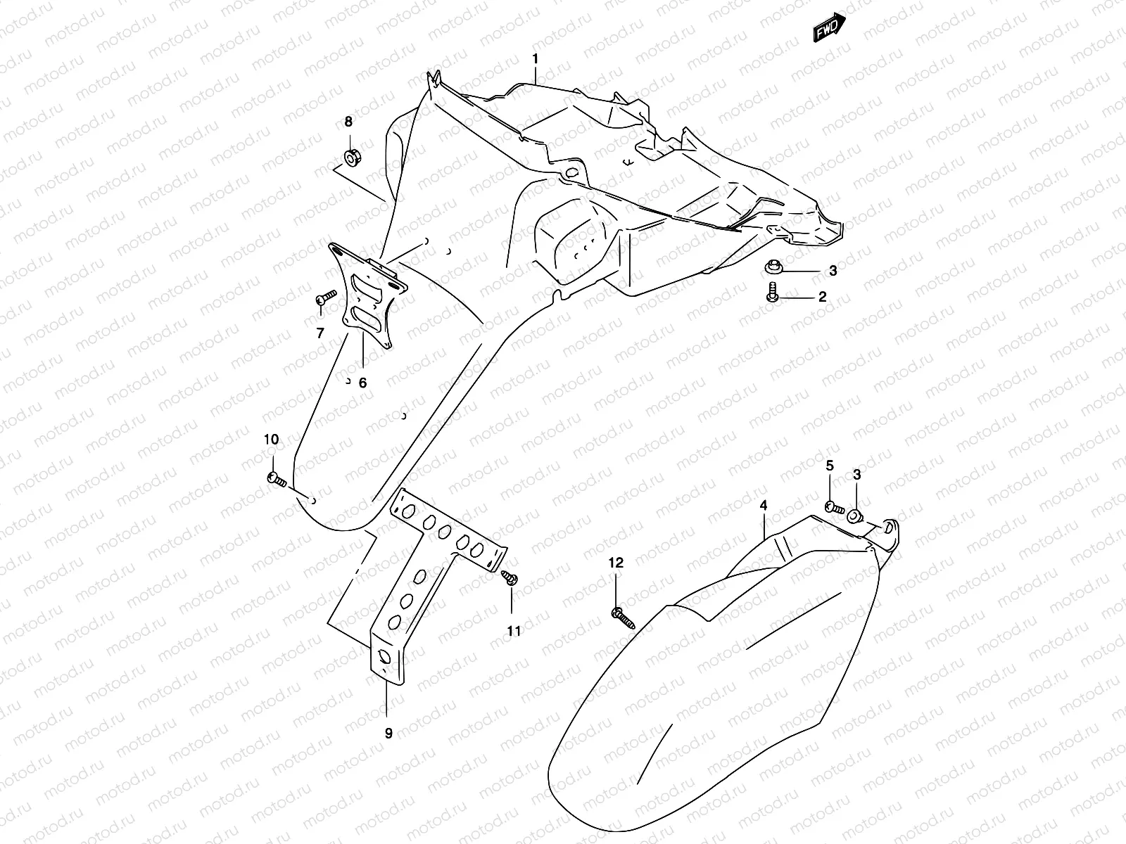 37A - REAR FENDER (MODEL K3/K4)
