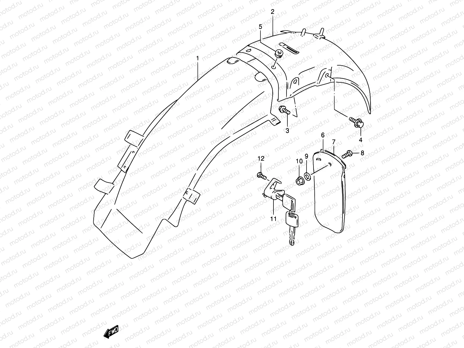 37A - REAR FENDER (MODEL Y/K1)