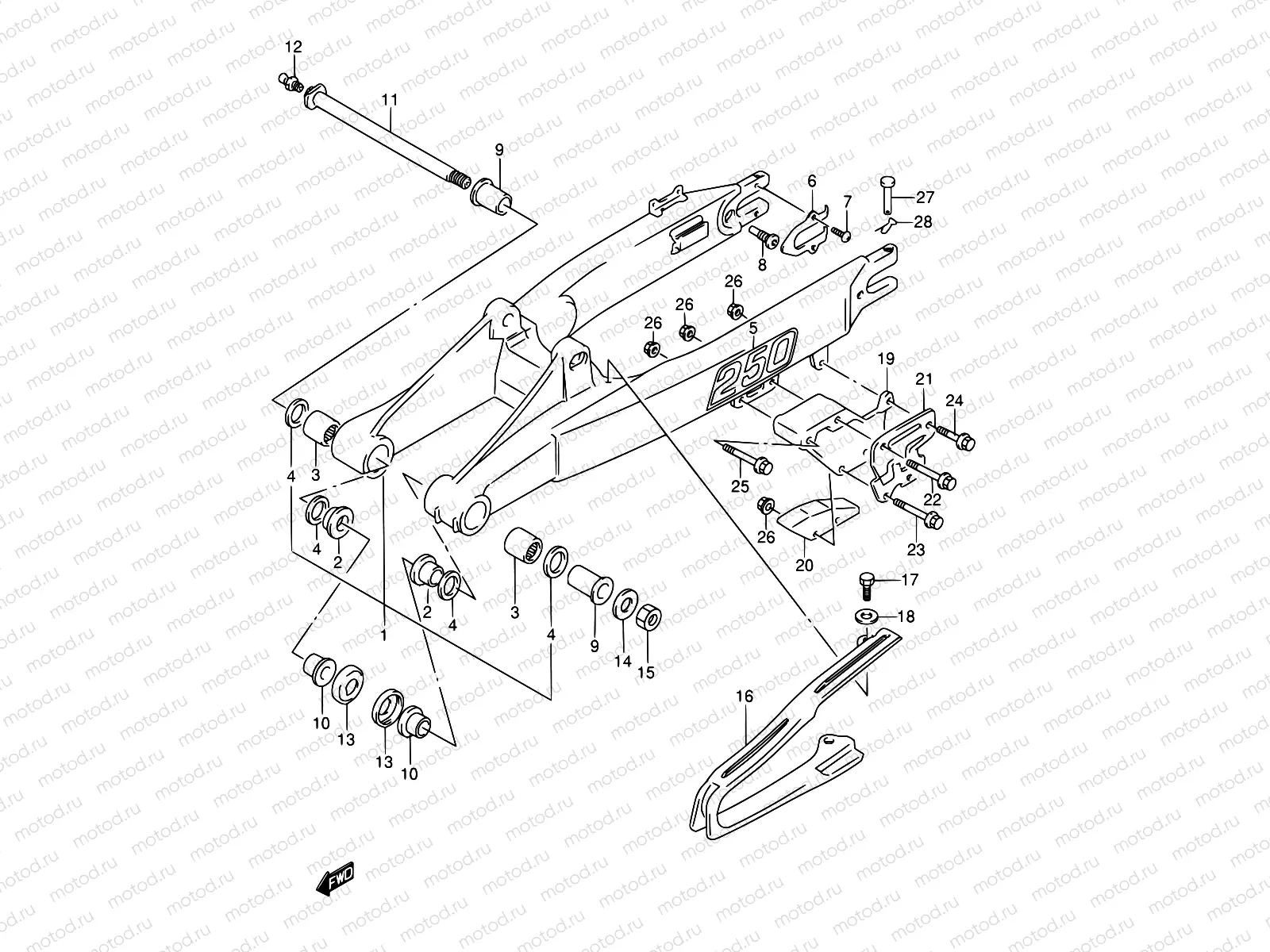 37A - REAR SWINGING ARM (MODEL M/N)