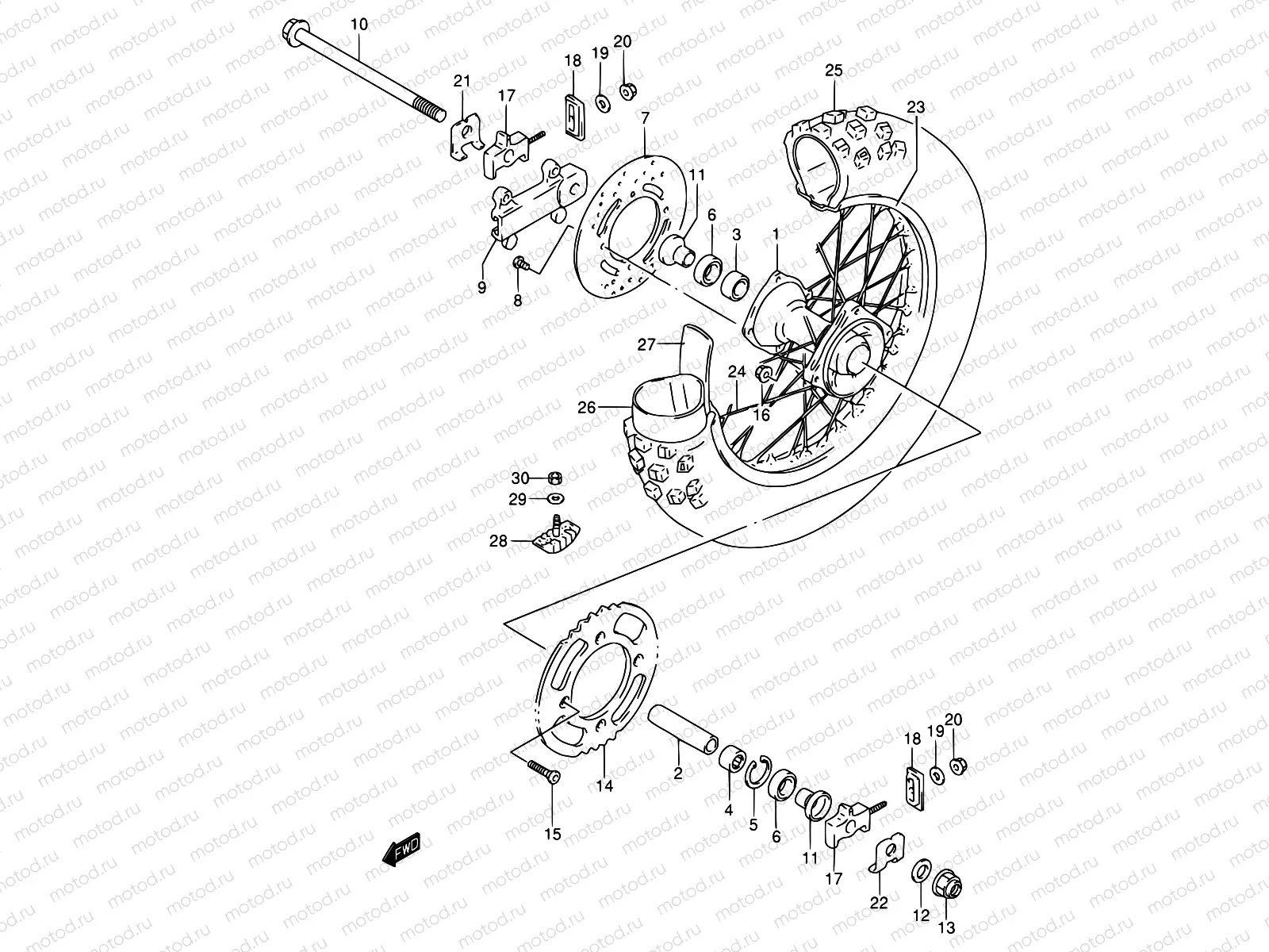 37A - REAR WHEEL (RM85LK3)