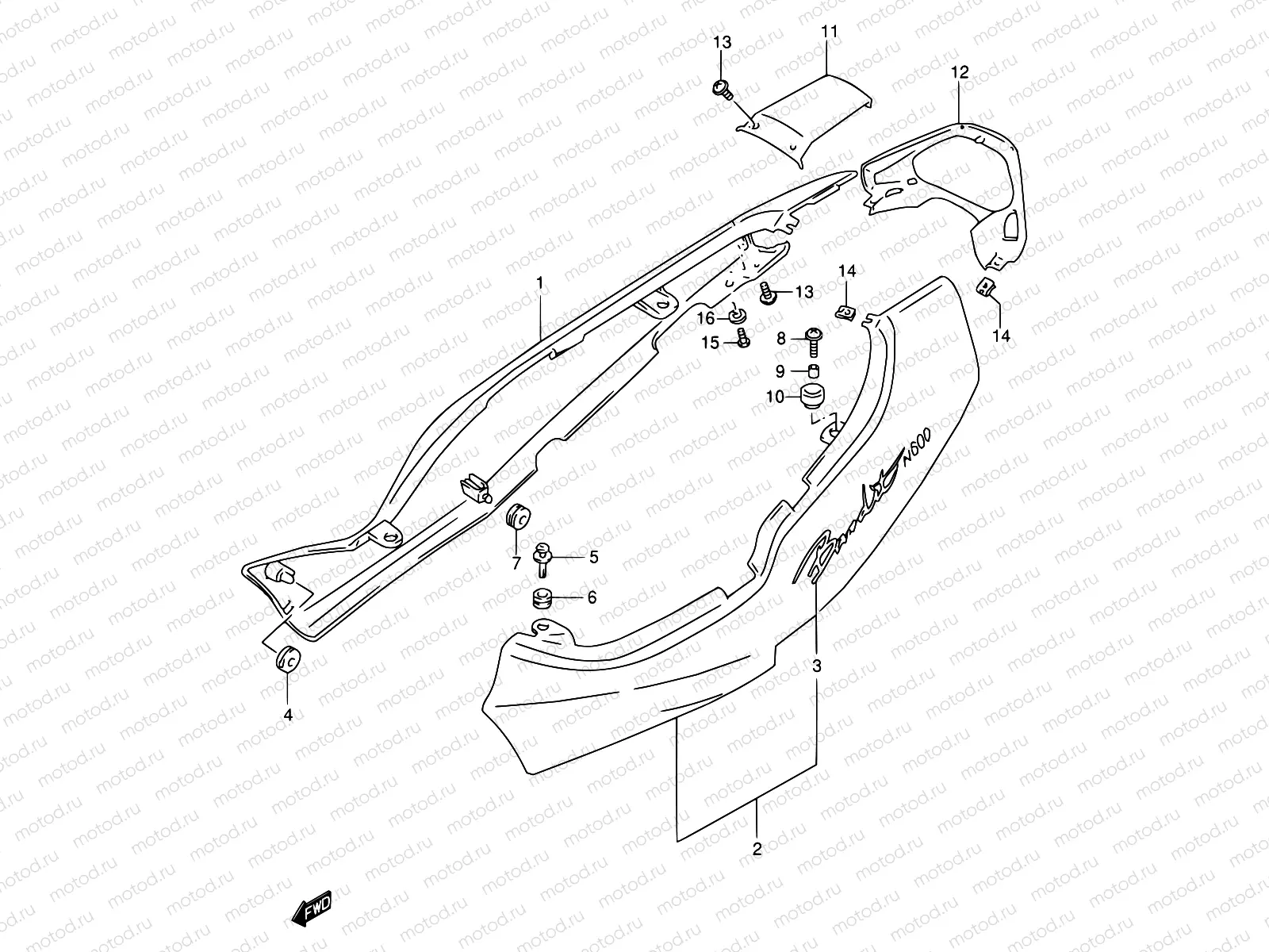 37B - FRAME COVER (GSF600W/UW)