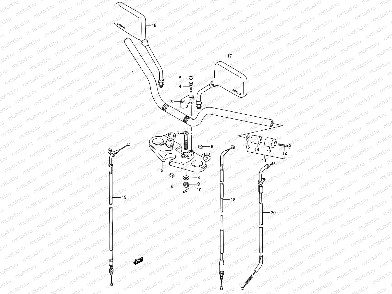 37B - HANDLEBAR (MODEL P/R/S/T)