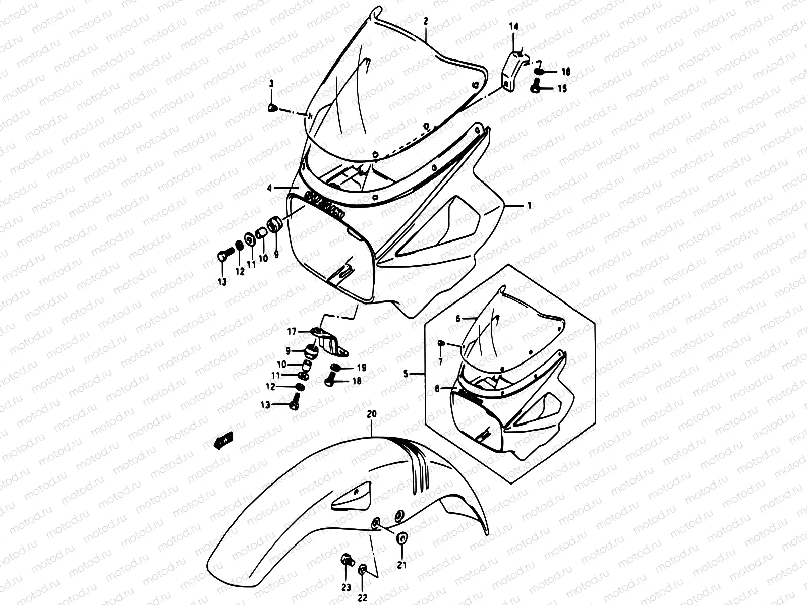 37B - HEADLAMP HOUSING - FRONT FENDER (MODEL K)