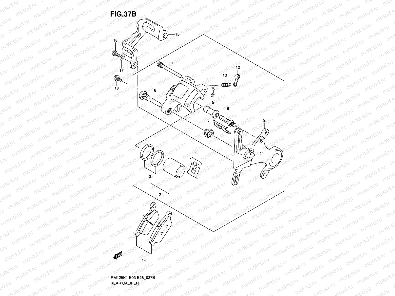 37B - REAR CALIPER (MODEL K5/K6)