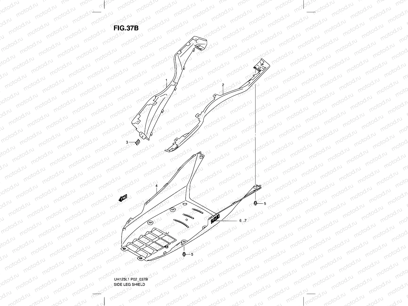 37B - SIDE LEG SHIELD (MODEL RACING P19)