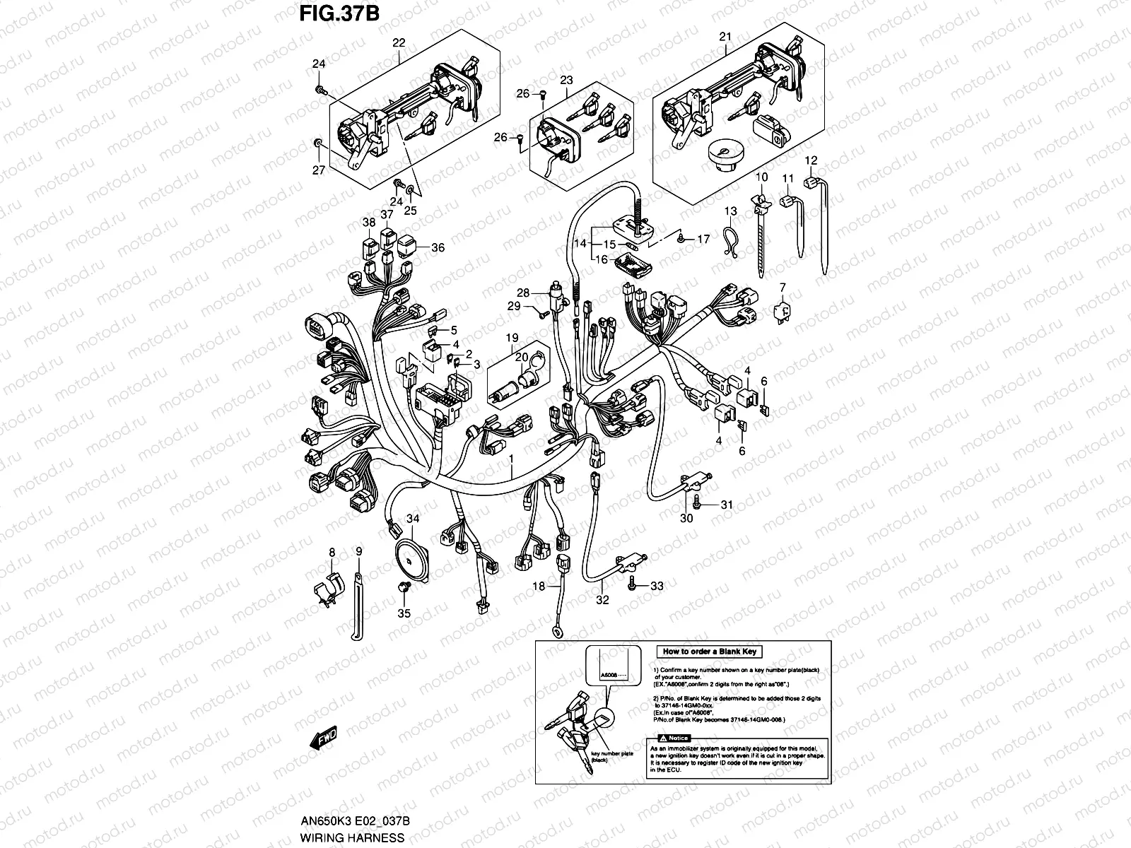 37B - WIRING HARNESS (AN650K5 IMOBI)
