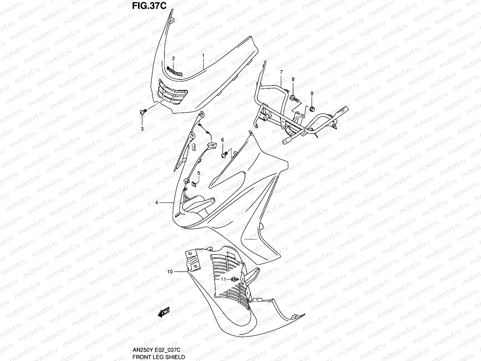 37C - FRONT LEG SHIELD (MODEL K2)