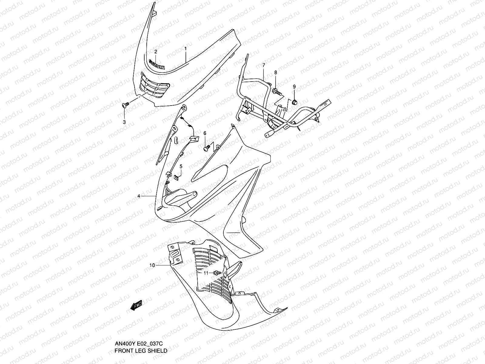 37C - FRONT LEG SHIELD (MODEL K2)