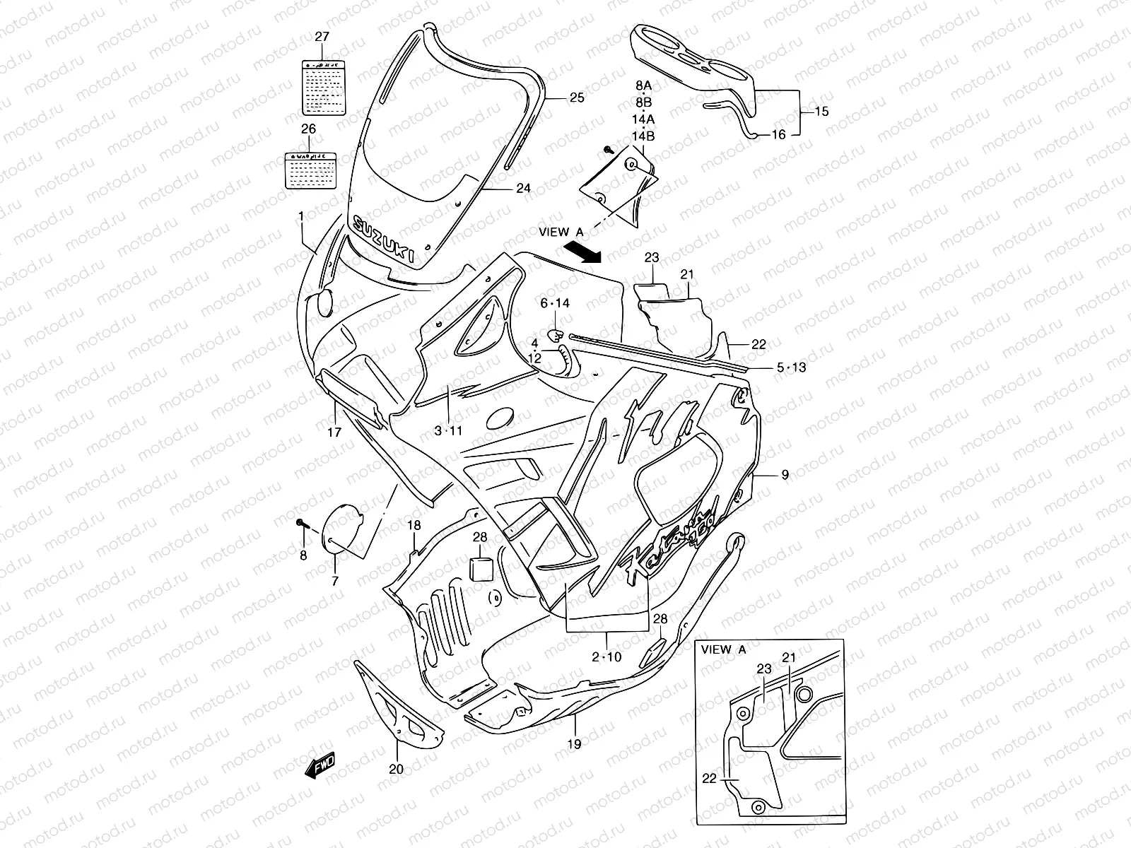 37D - COWLING BODY (MODEL N E30)