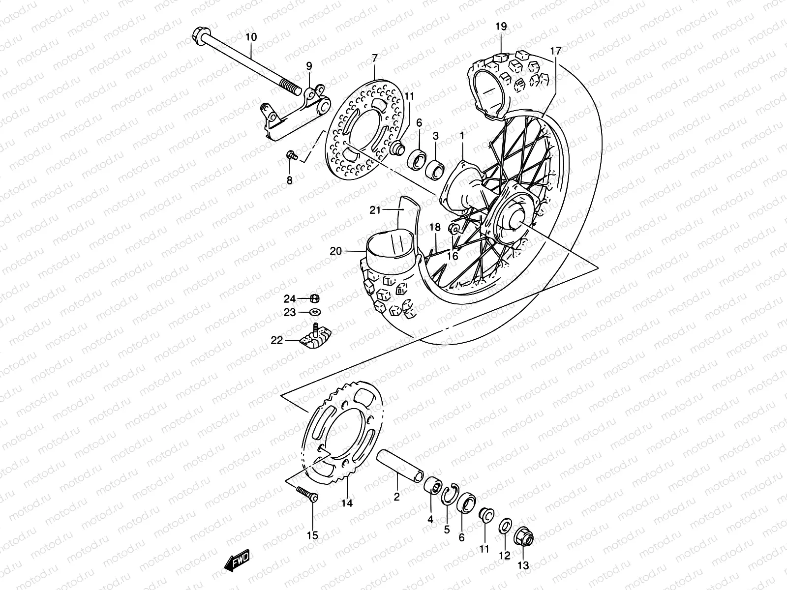 37D - REAR WHEEL (RM85K5/K6)