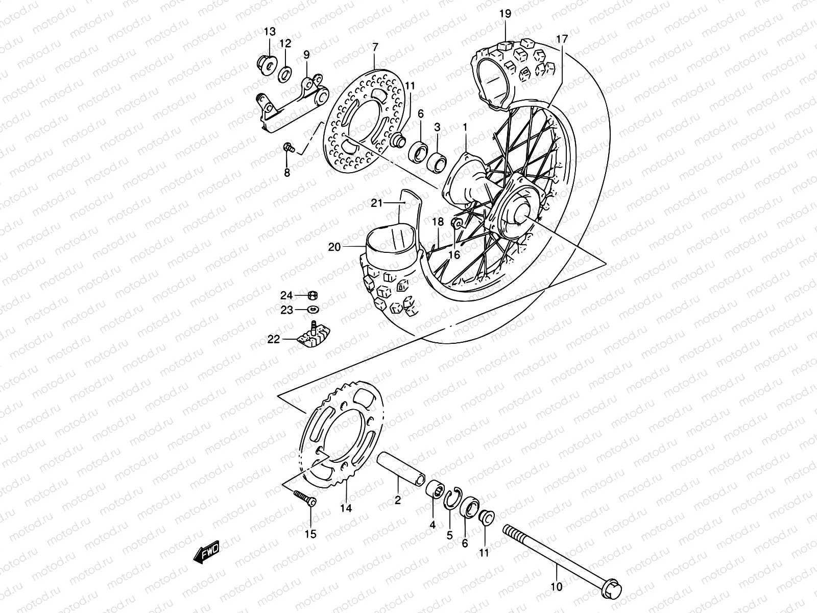 37E - REAR WHEEL (RM85LK5/LK6)