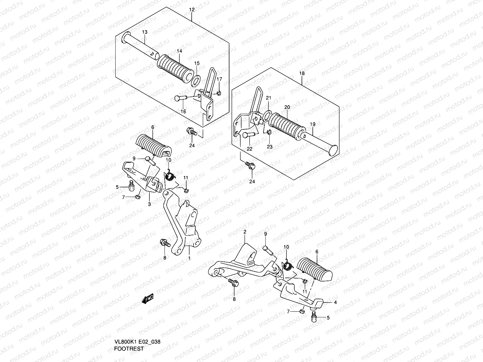 38 - FOOTREST (MODEL K1/K2/K3/K4)