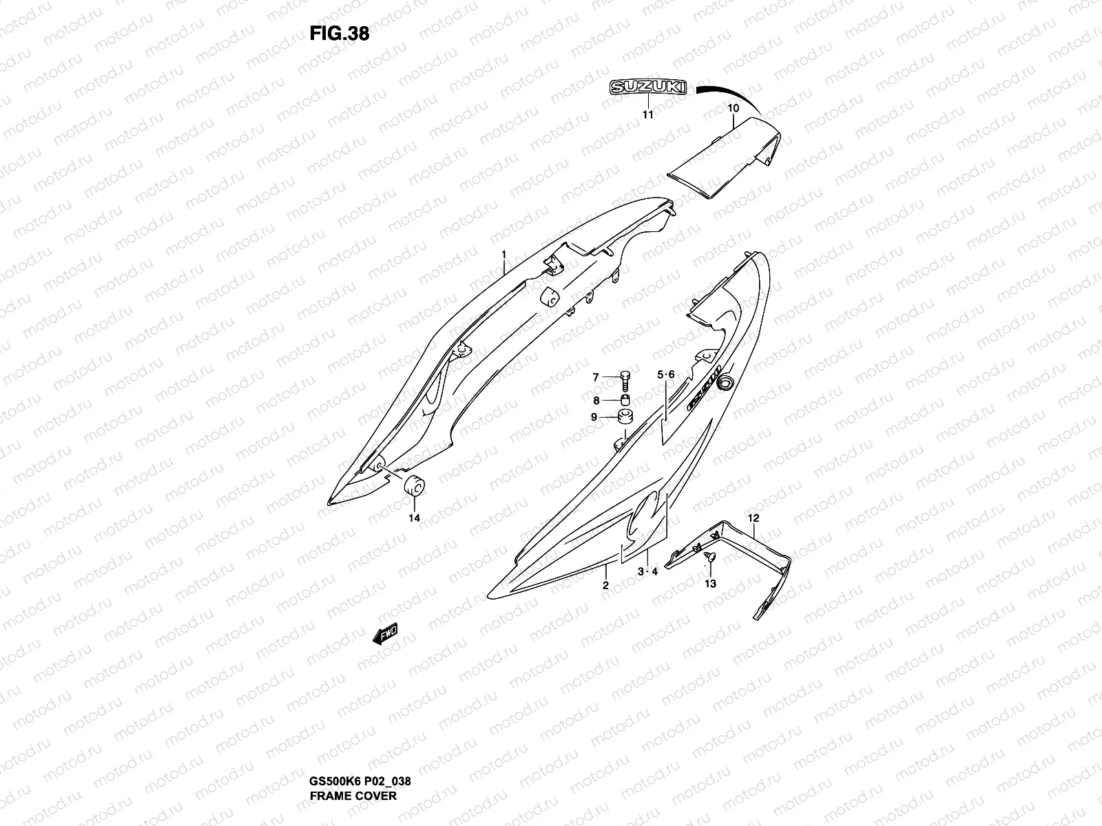38 - FRAME COVER (MODEL K3)
