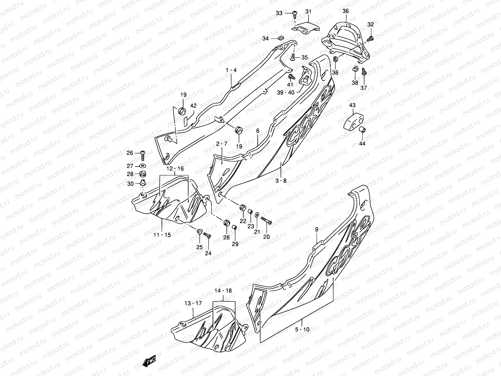 38 - FRAME COVER (MODEL P)