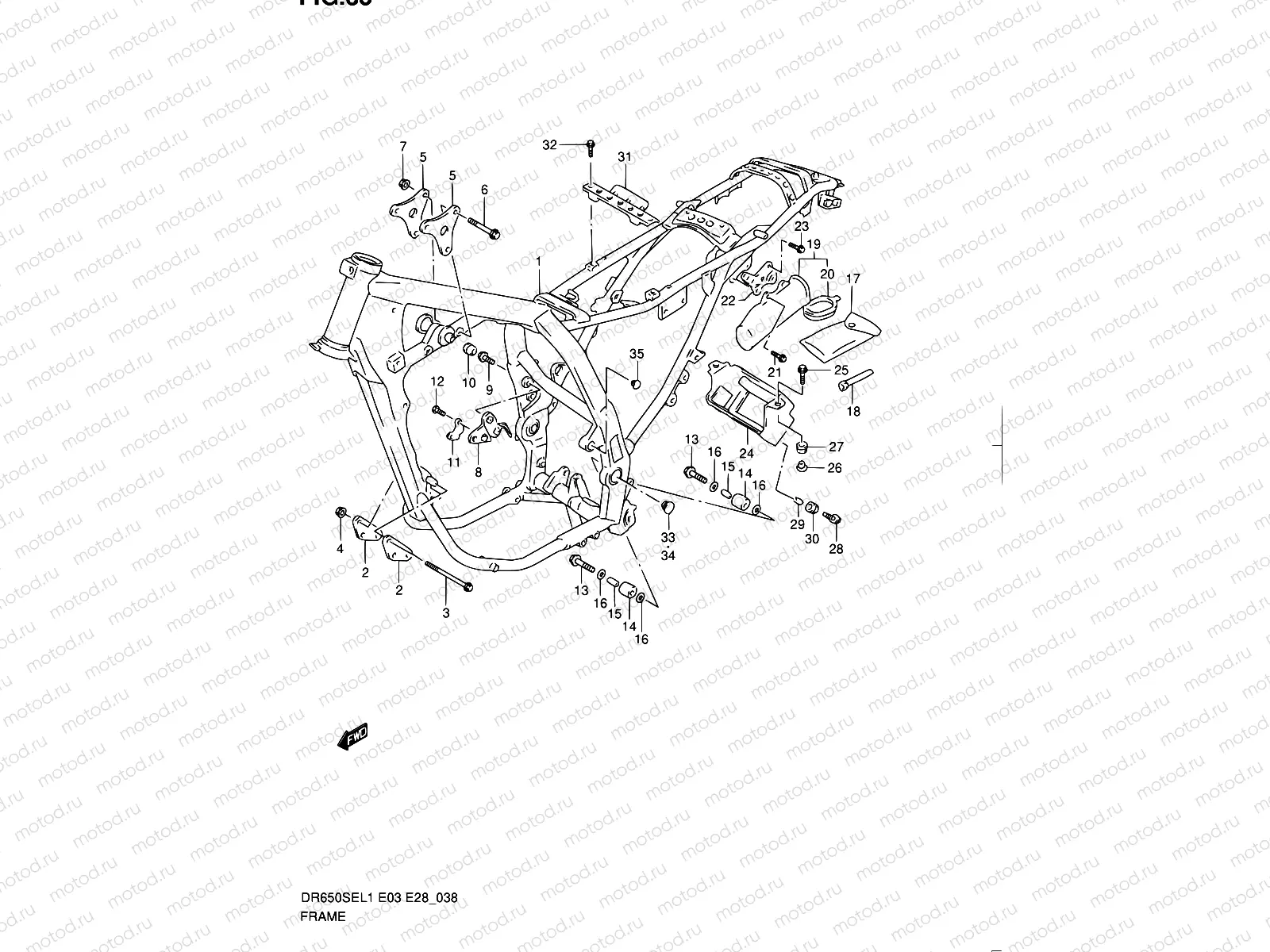 38 - FRAME (DR650SEL1 E33)