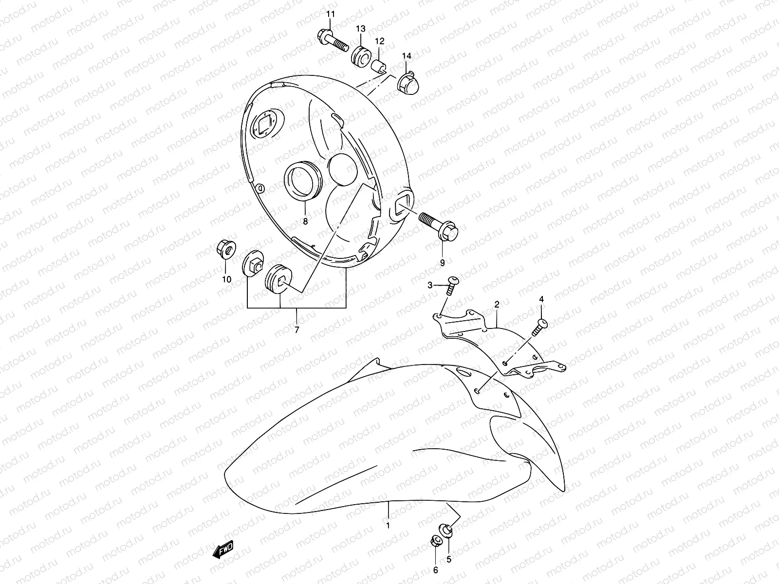 38 - FRONT FENDER (GSF600S/US/T/UT/V/UV/W/UW/X/UX)