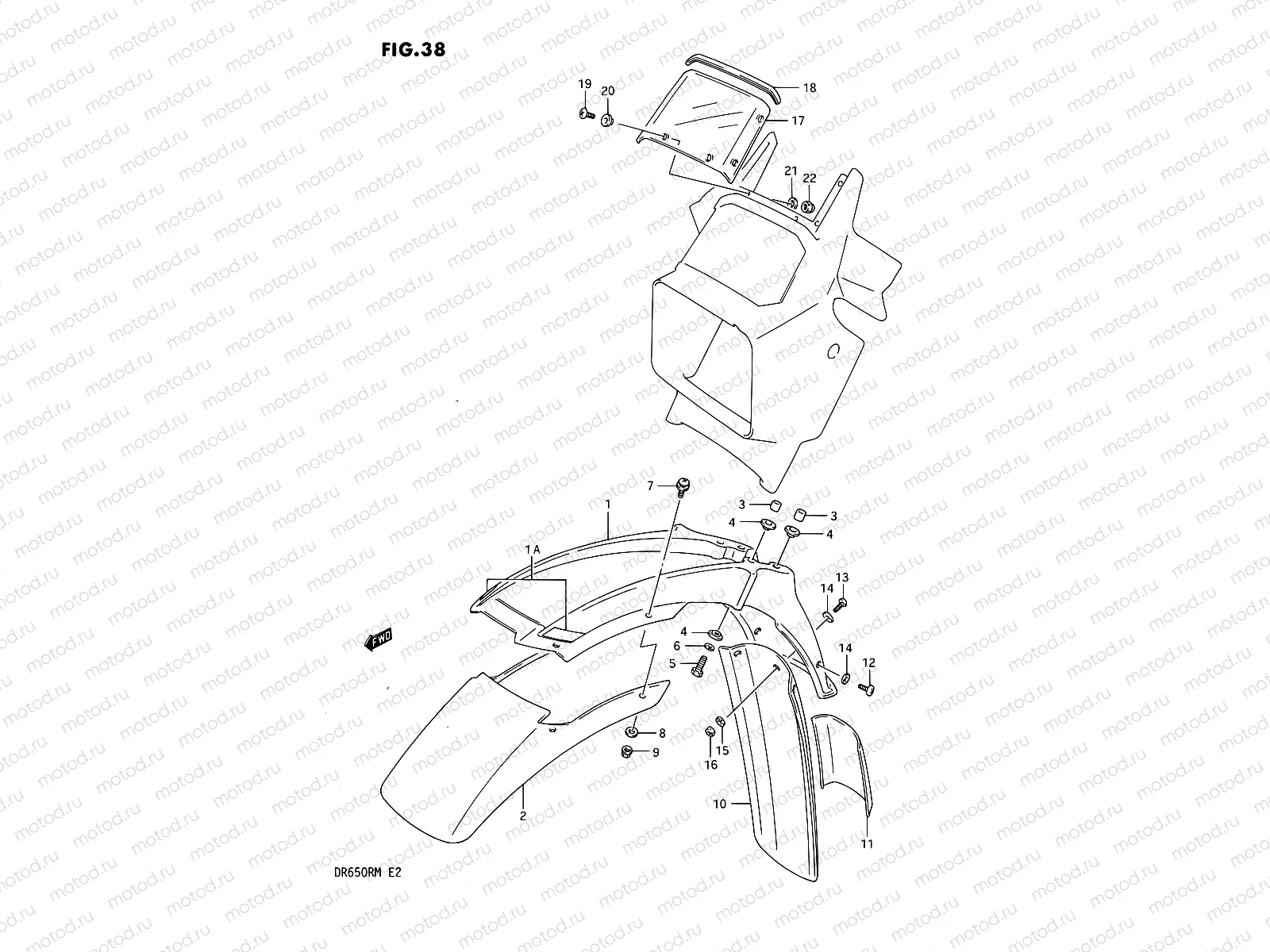 38 - FRONT FENDER - METER VISOR