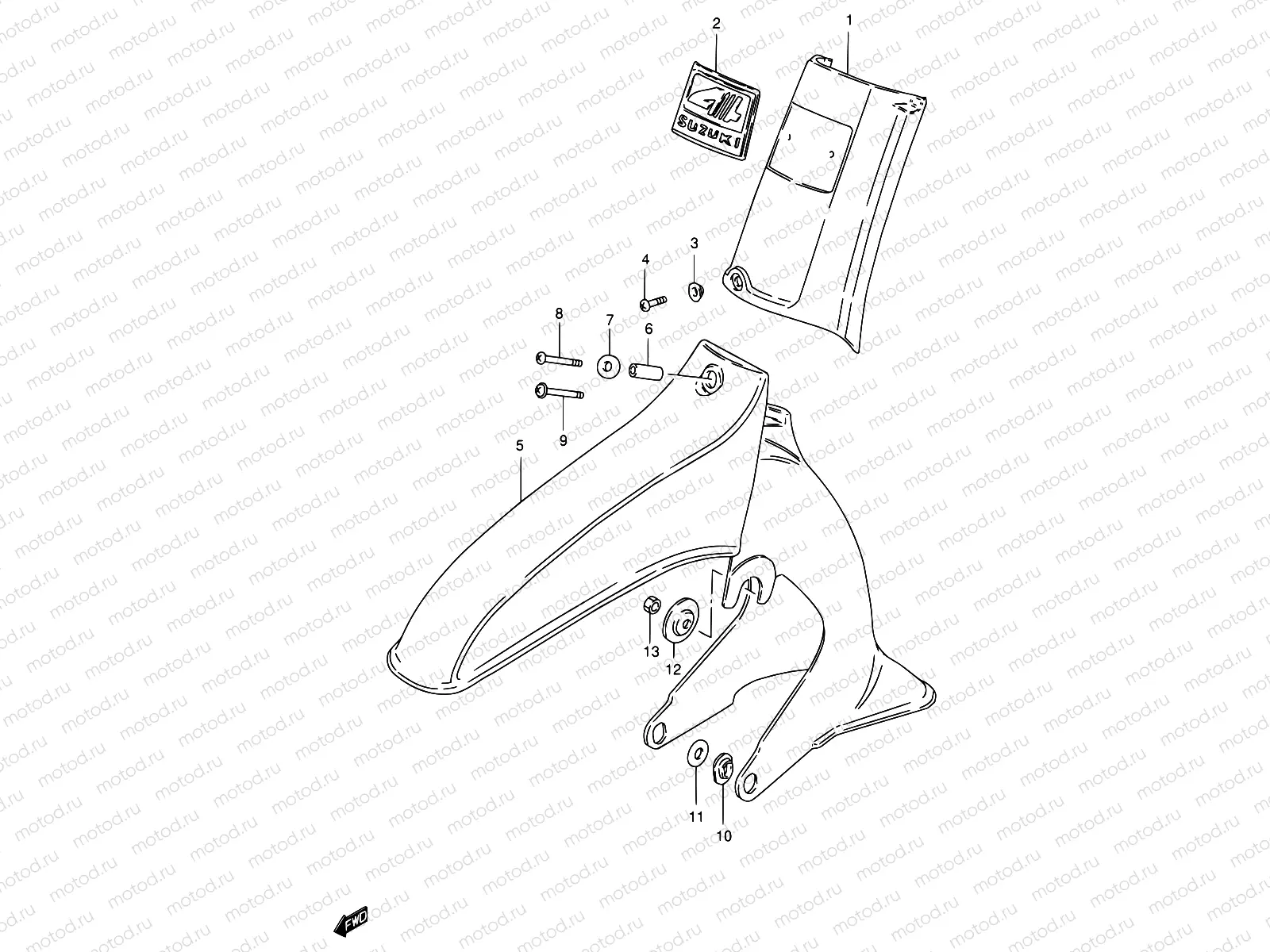 38 - FRONT FENDER (MODEL G/R/S/V)