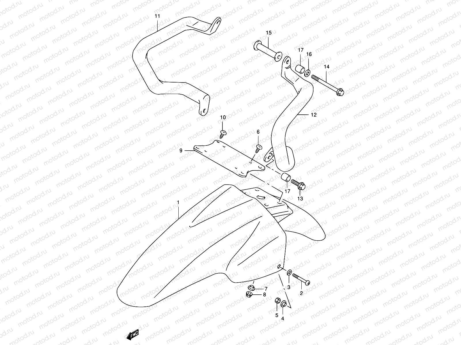 38 - FRONT FENDER (MODEL V)