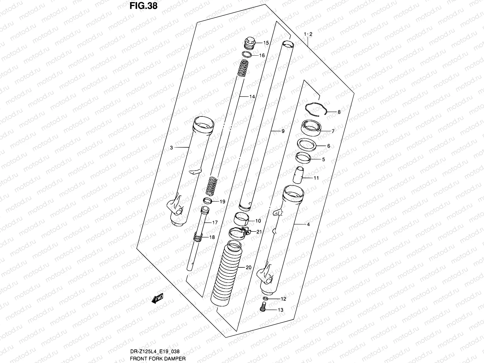 38 - FRONT FORK DAMPER (DR-Z125L4 E19)