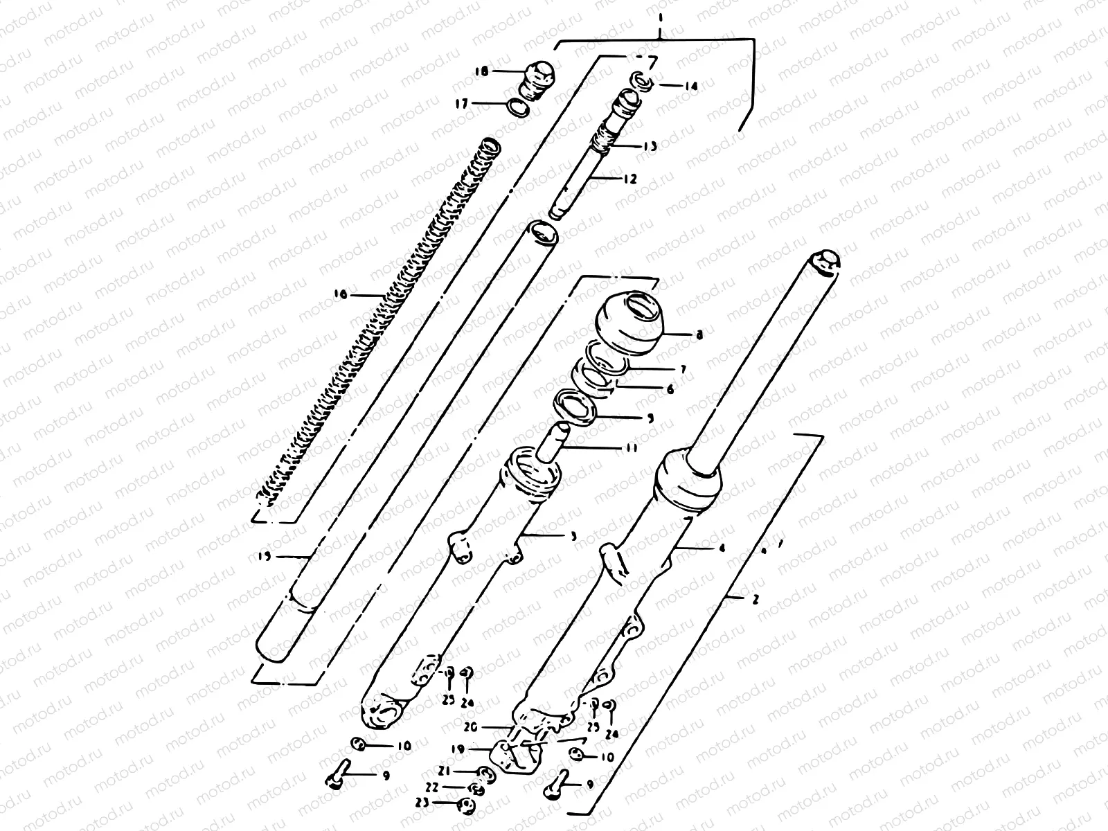 38 - FRONT FORK (GS250TX)