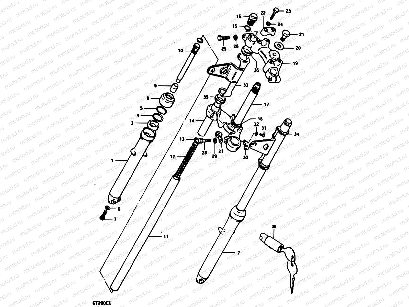 38 - FRONT FORK (GT200X)